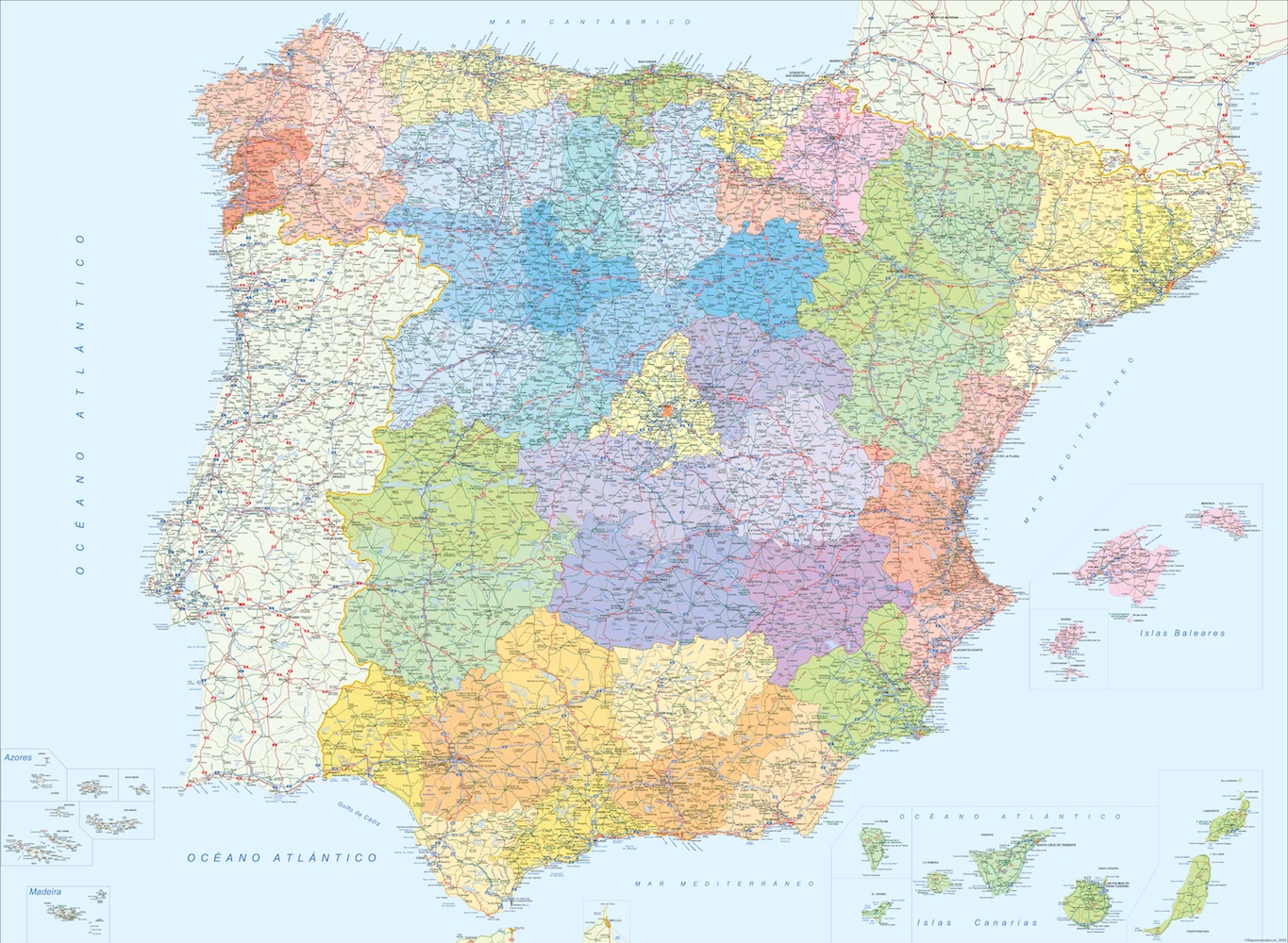 Mapa España plastificado 100x140cm